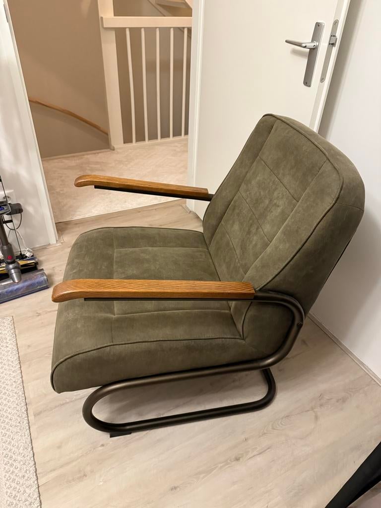 Leen Bakker Fauteuil Ivar - Groen zo goed als nieuw, Huis en Inrichting, Fauteuils, Gebruikt, 75 tot 100 cm, Ophalen of Verzenden