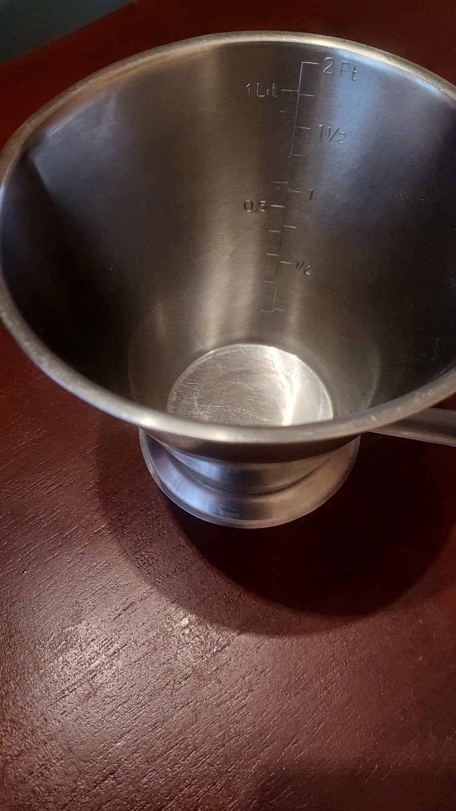 Roestvrijstalen maatbeker 1 liter met handvat, Zilver, Ophalen of Verzenden, Metaal, Overige merken