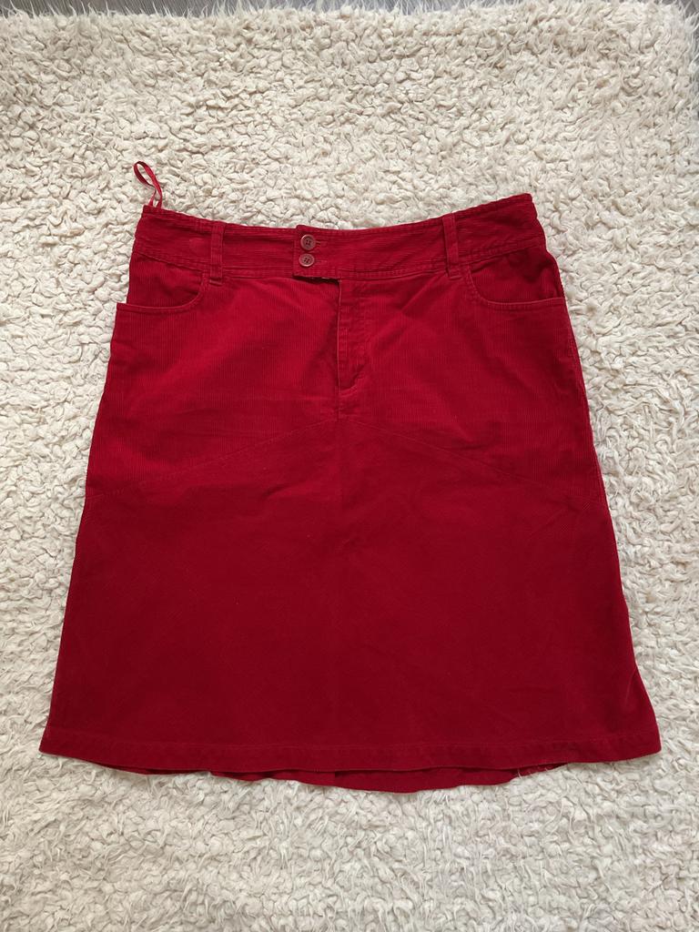 Jackpot rood corduroy rokje maat 4 (42), Ophalen of Verzenden, Zo goed als nieuw, Maat 42/44 (L), Rood