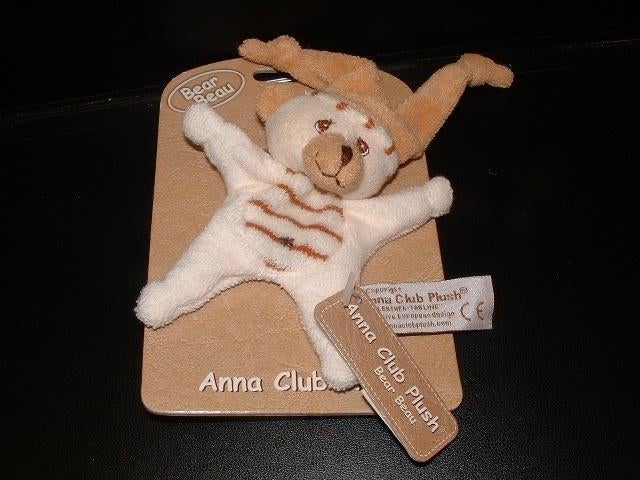 ANNA CLUB PLUSH BEER KNISPERDOEKJE WIT/BRUIN BEAR, Ophalen of Verzenden, Nieuw, Overige typen