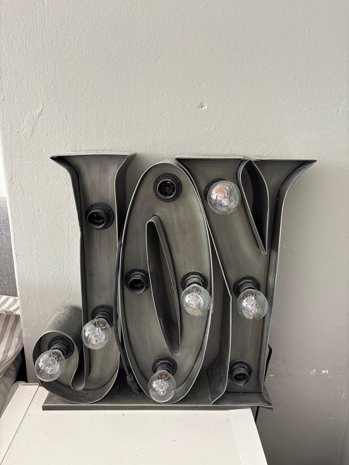 Joy lamp met 10 gloeilampen - Industriële stijl, Metaal, Overige merken, Gebruikt, Grijs
