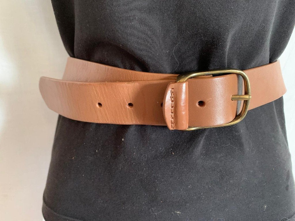 Stoere bruine leren riem. Maat 95 merk steps, ., Echt leder, 90 tot 100 cm, Heupriem
