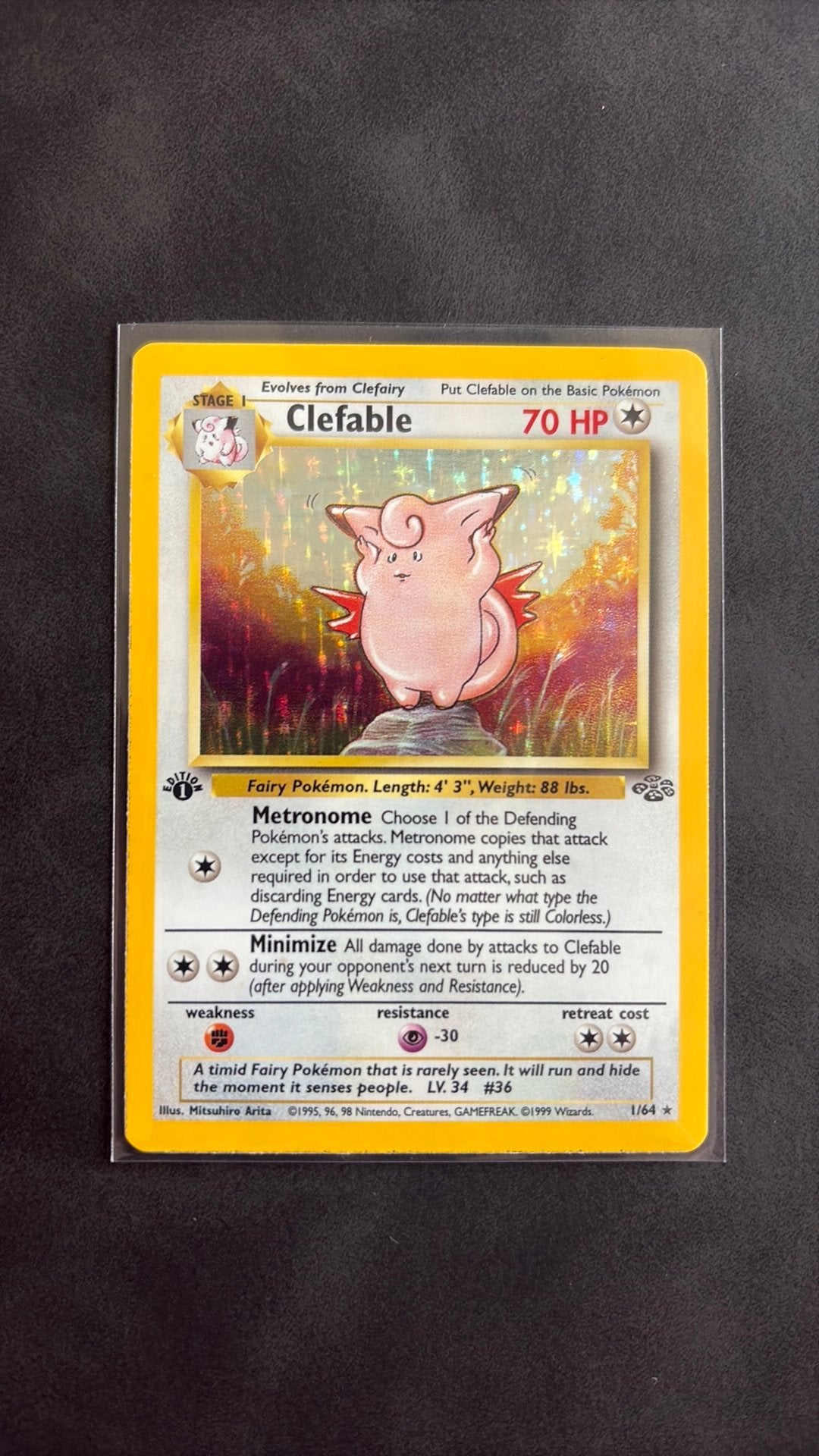 Clefable 1st edtion !!, Ophalen of Verzenden, Zo goed als nieuw