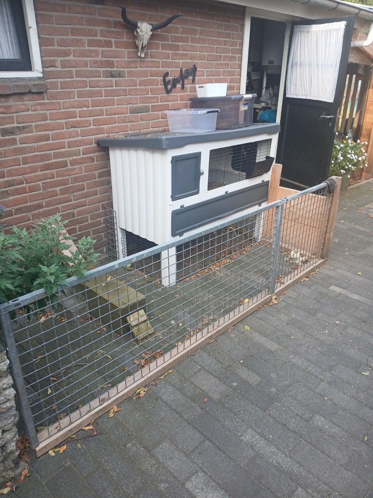 konijnenhok buiten en binnen, Ophalen, 110 cm of meer, Hok, 60 tot 90 cm