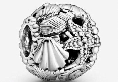 PANDORA opengewerkte zeester bedel zilver, Sieraden, Tassen en Uiterlijk, Bedels, Verzenden, Zo goed als nieuw, Zilver, Pandora