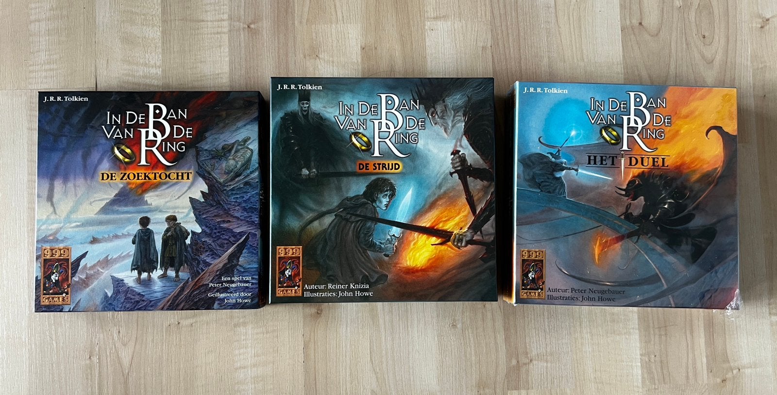Bordspel: Lord of the Rings: 3x in de ban van de ring, Ophalen of Verzenden, Minder dan 500 stukjes, Zo goed als nieuw