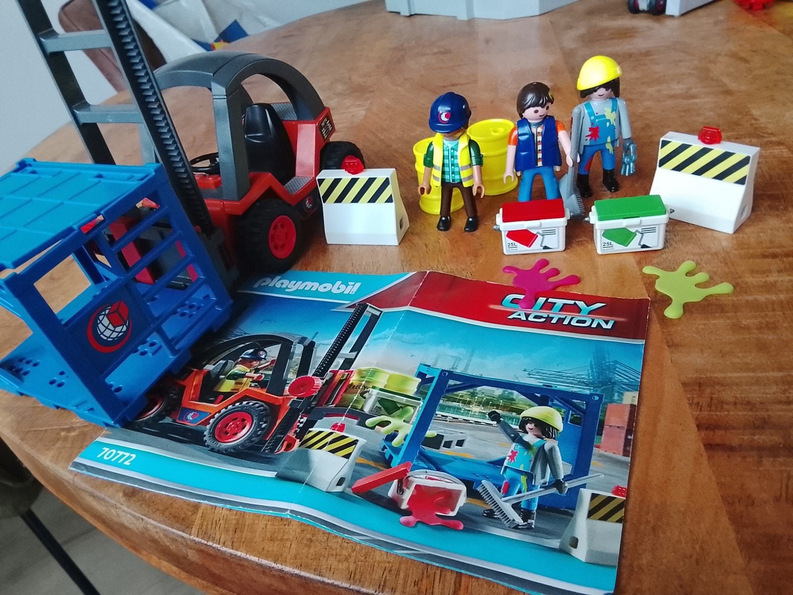 Playmobil City Action Vorkheftruck met Pallet en Figuren, Gebruikt, Complete set, Voertuig, Ophalen of Verzenden