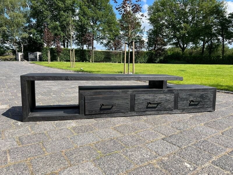Tv meubel Balok teakhout, Ophalen, Gebruikt, Teakhout, 200 cm of meer