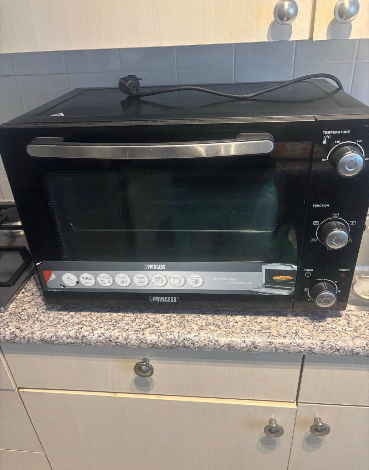 Princess mini oven 45 liter - compacte heteluchtoven, Witgoed en Apparatuur, Ovens, Ophalen of Verzenden, Zo goed als nieuw, Minder dan 45 cm