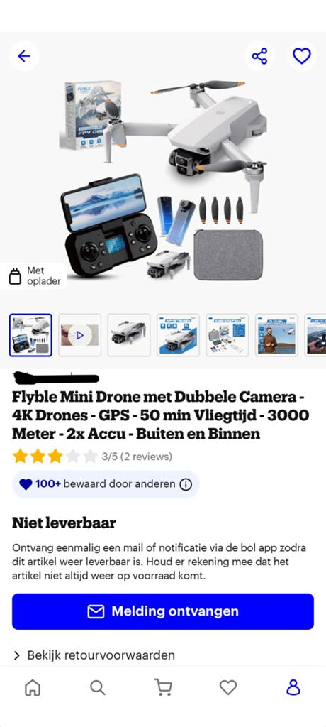 GEZOCHT!! 2x Accu voor Flyble Mini Drone met Dubbele Camera, Ophalen, Nieuw