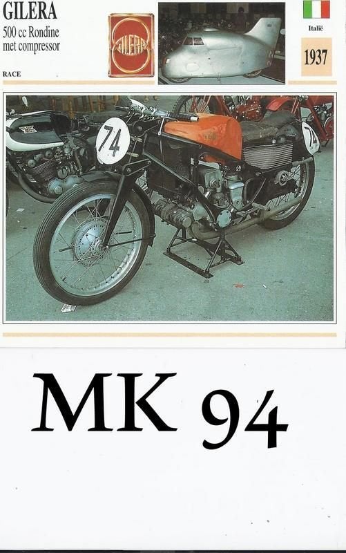 Mk94 motorkaart gilera 500cc rondine, Ophalen of Verzenden, Zo goed als nieuw, Auto's