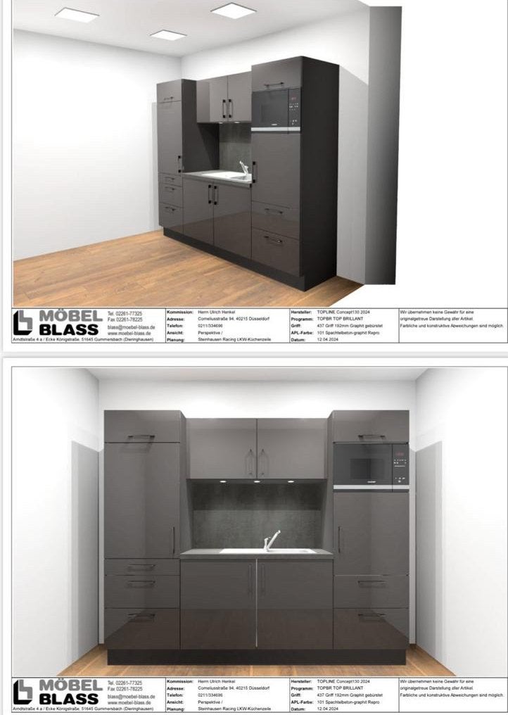 Compleet keukenblok, inclusief koelkast, magnetron, spoelbak, Huis en Inrichting, Keuken | Complete keukens, Ophalen, Nieuw, Grijs