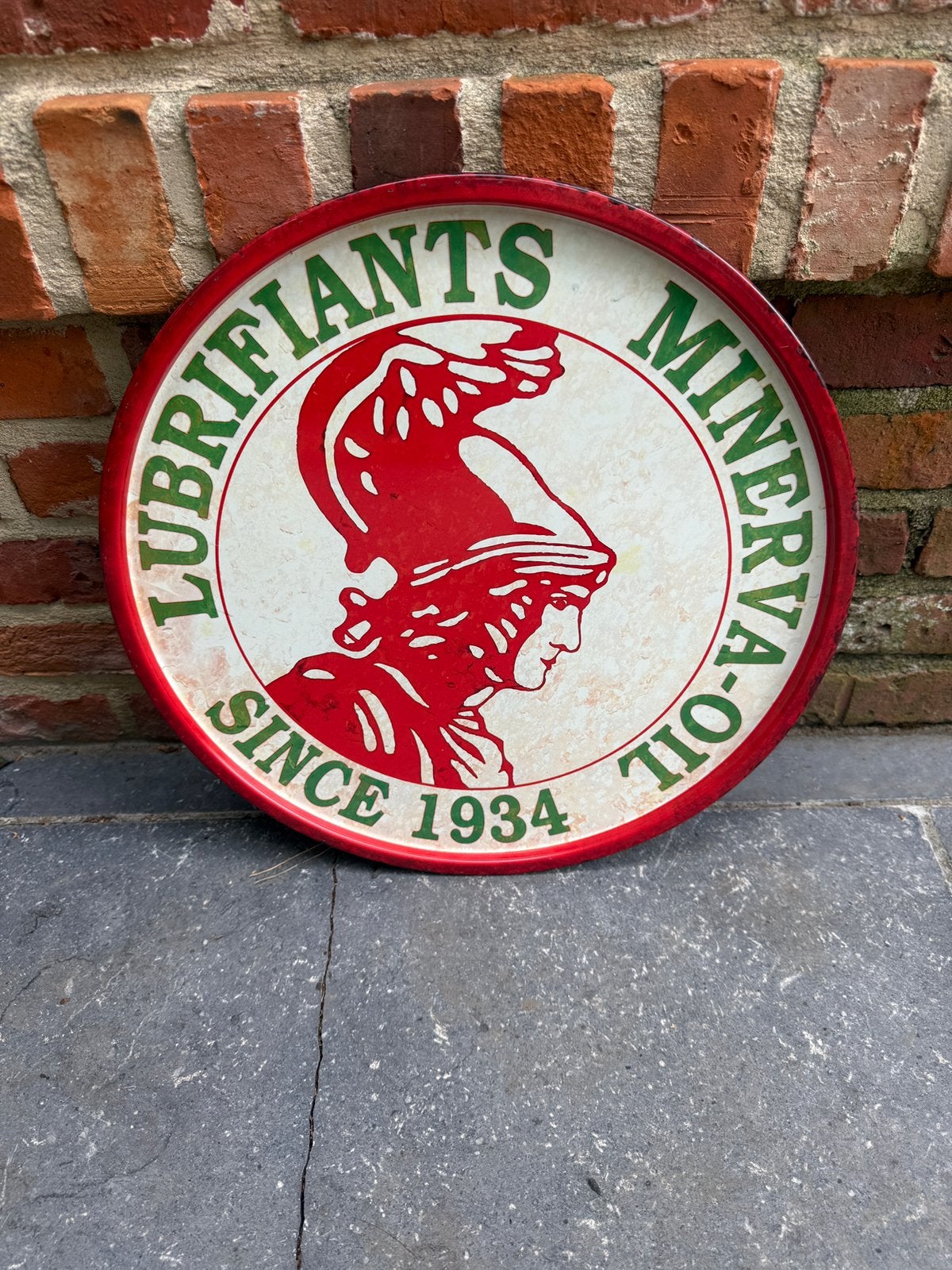 Olie blik deksel geen emaille bord, Ophalen of Verzenden, Zo goed als nieuw, Reclamebord
