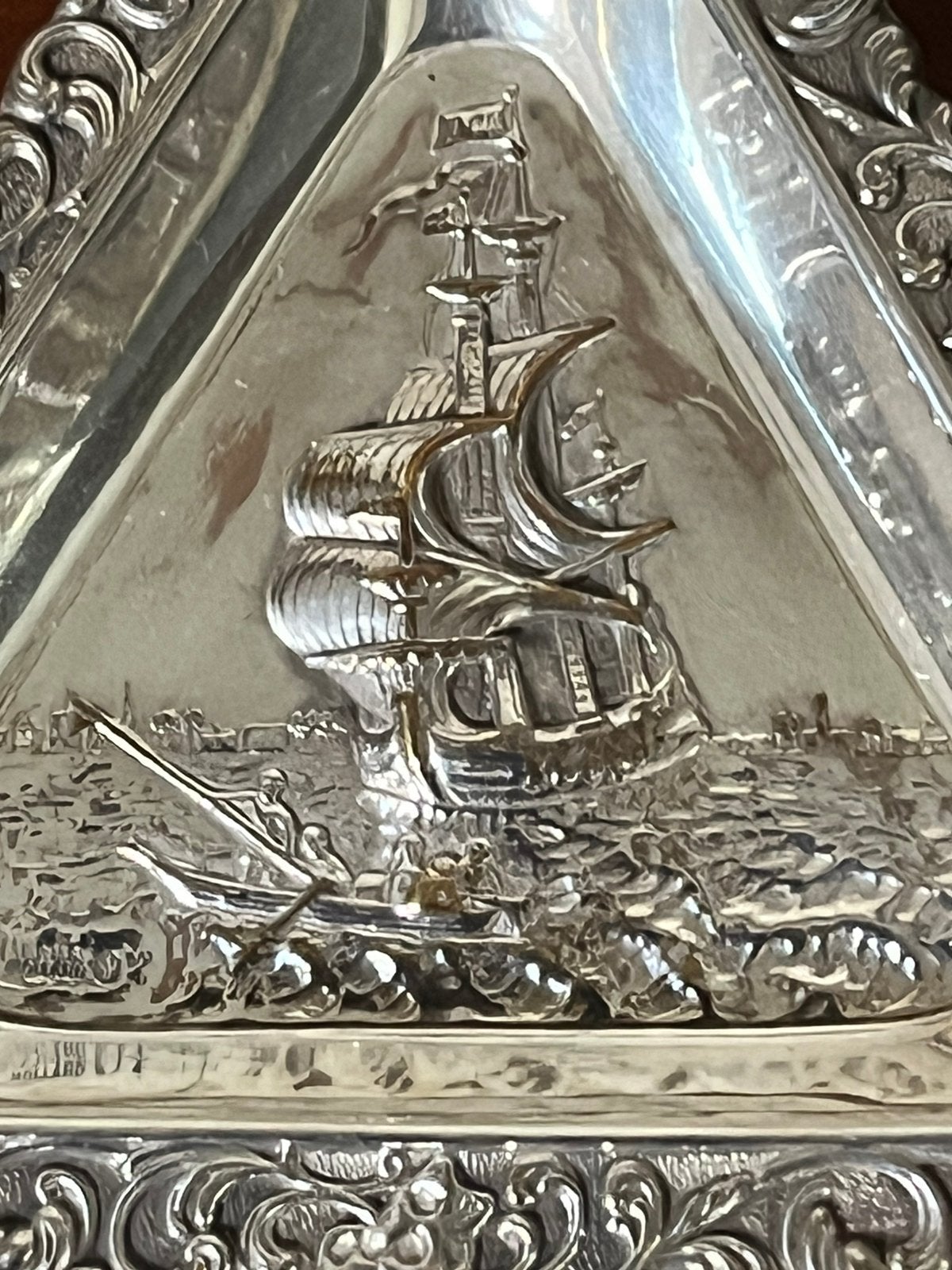Mooie vintage verzilverde asbak., Ophalen of Verzenden