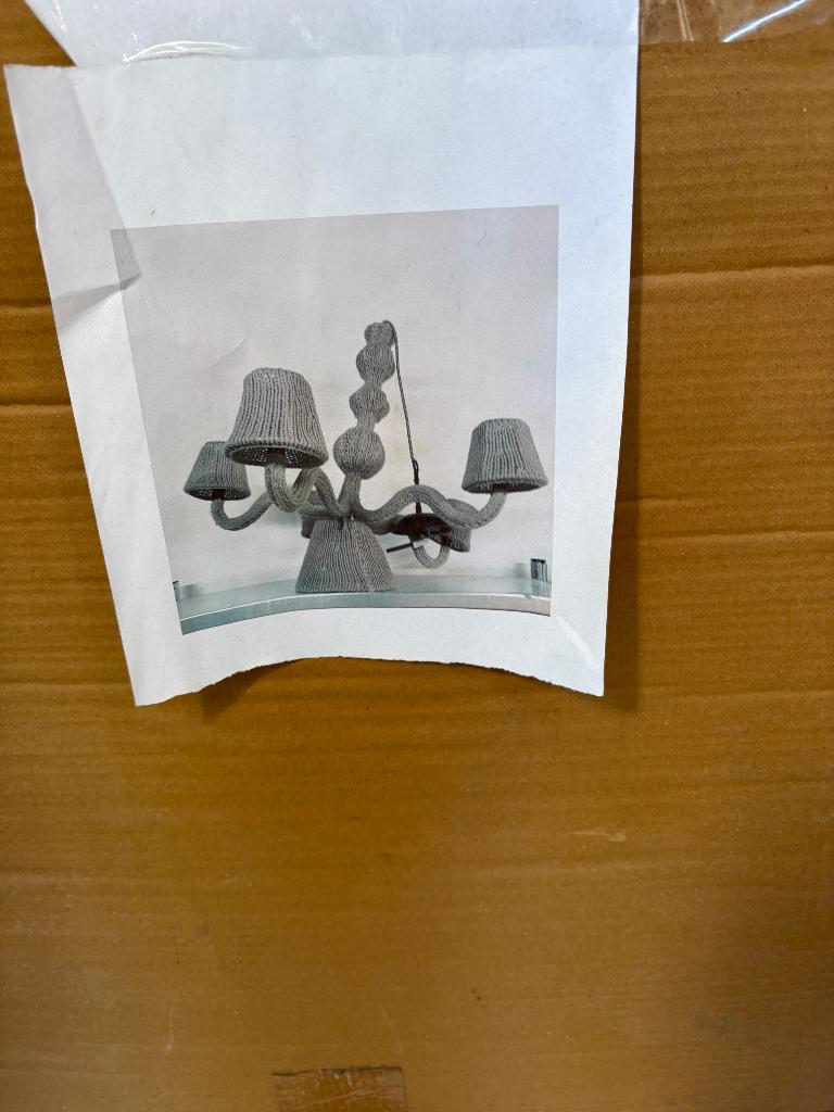Grote lamp katoen omhuld en nieuw in doos, Ophalen of Verzenden, Nieuw, Stof, 50 tot 75 cm