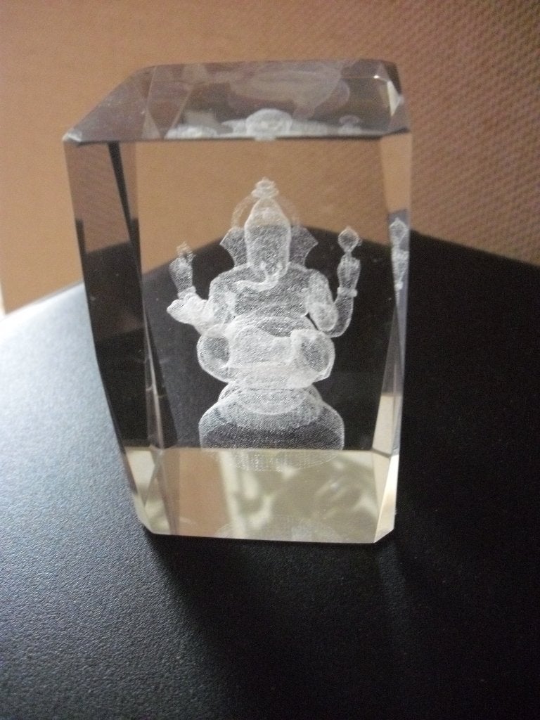 Lazerblok glas -Ganesh, Glas, Met reliëf, Nieuw, Ophalen of Verzenden