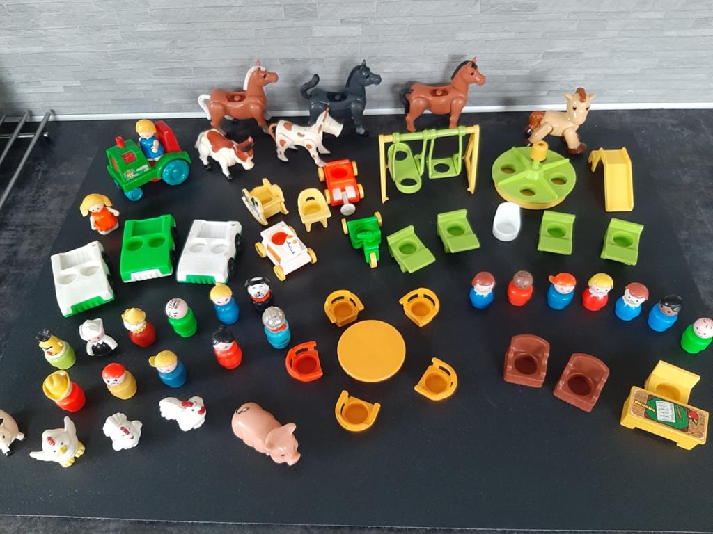 OudFischer-price vintage popjes accessoires speeltuin dieren, Ophalen of Verzenden, Gebruikt, Speelset