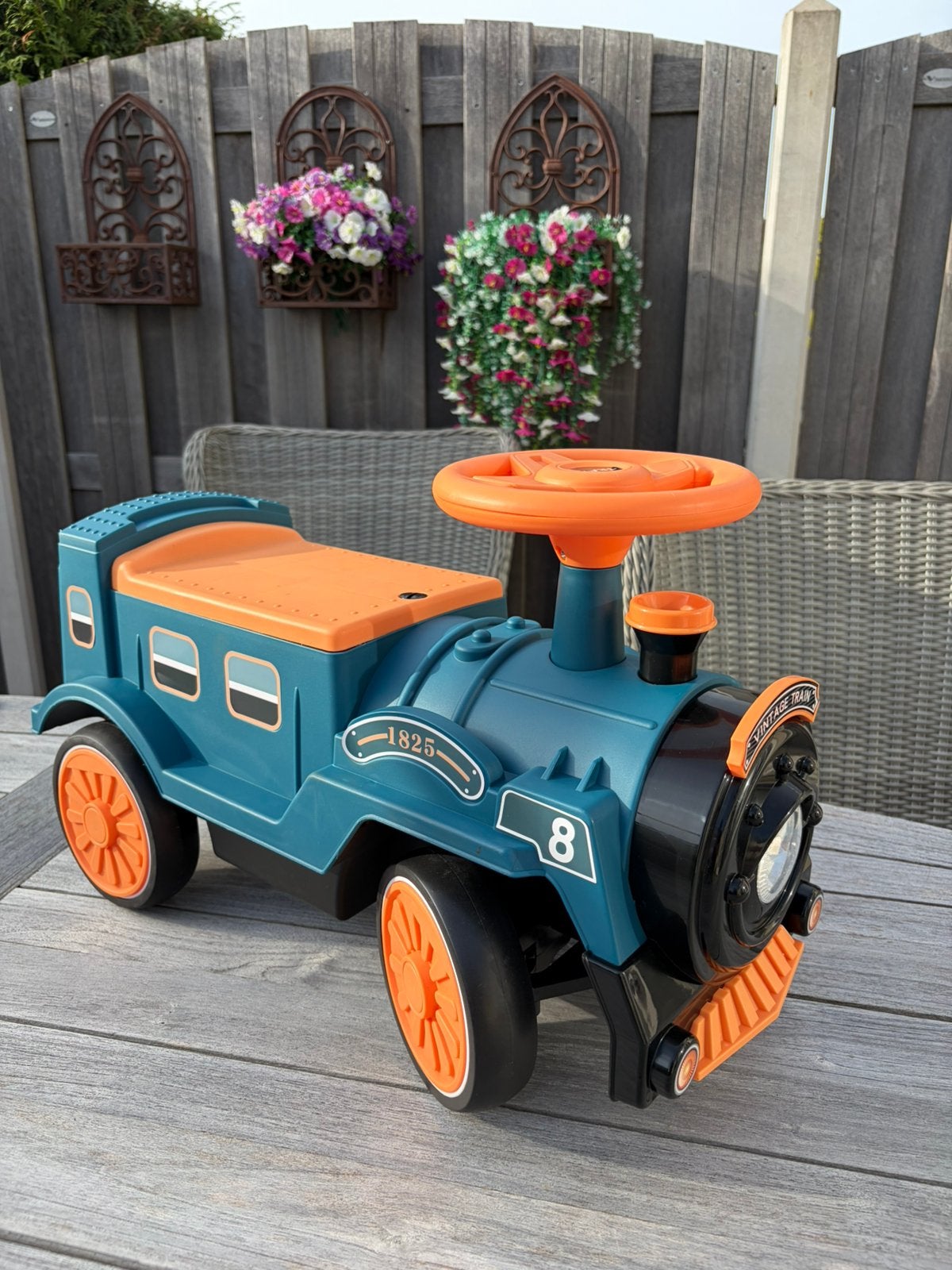 Vintage Trein Loopauto – Blauw/Oranje, Ophalen of Verzenden, Nieuw