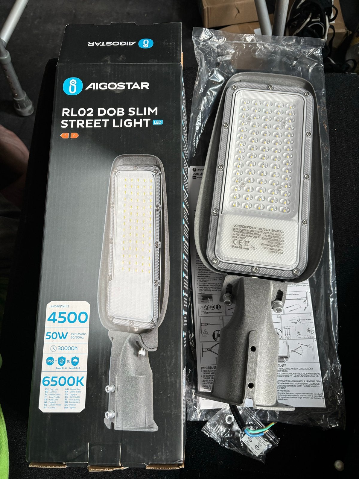 Nieuw Aigostar RLO2 DOB Slim LED Straatverlichting 50W 6500K, Minder dan 50 watt, Overige typen, Ophalen of Verzenden, Netvoeding