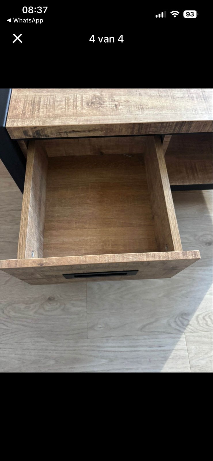 Industriële mangohouten salontafel Sanders (85x85x40), Huis en Inrichting, Tafels | Salontafels, Ophalen, Vierkant, 50 tot 100 cm
