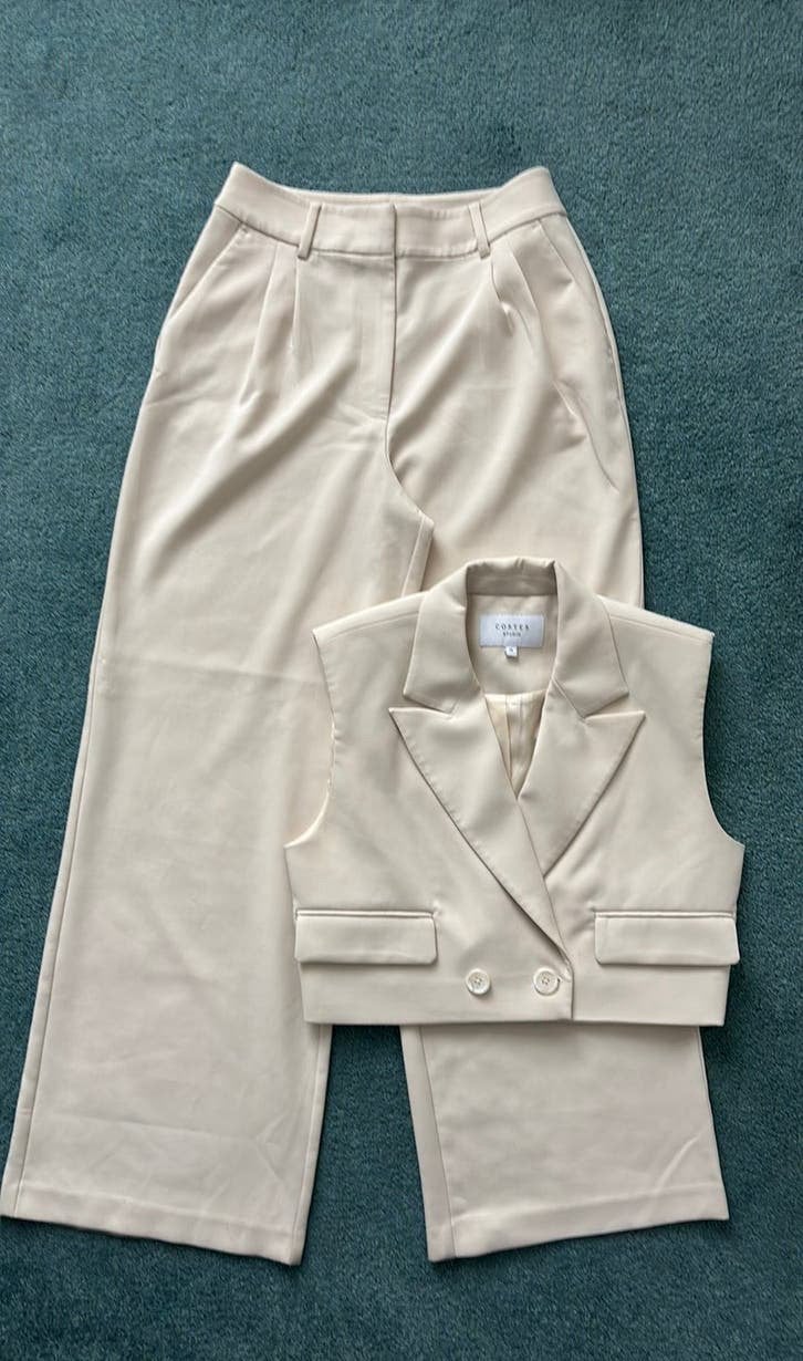 Set Costes maat M creme, Maat 38/40 (M), Verzenden, Beige, Zo goed als nieuw