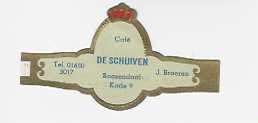 reclamen  no ; 1  cafe  de schuiven  roosendaal, Ophalen of Verzenden, Sigarenbandjes
