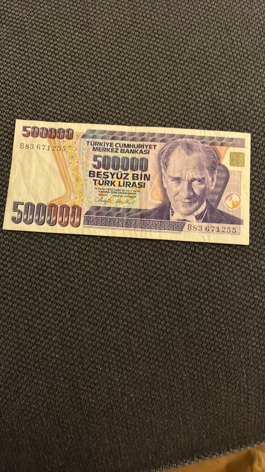 Turkije 500.000 lirasi, Ophalen of Verzenden, Overige landen