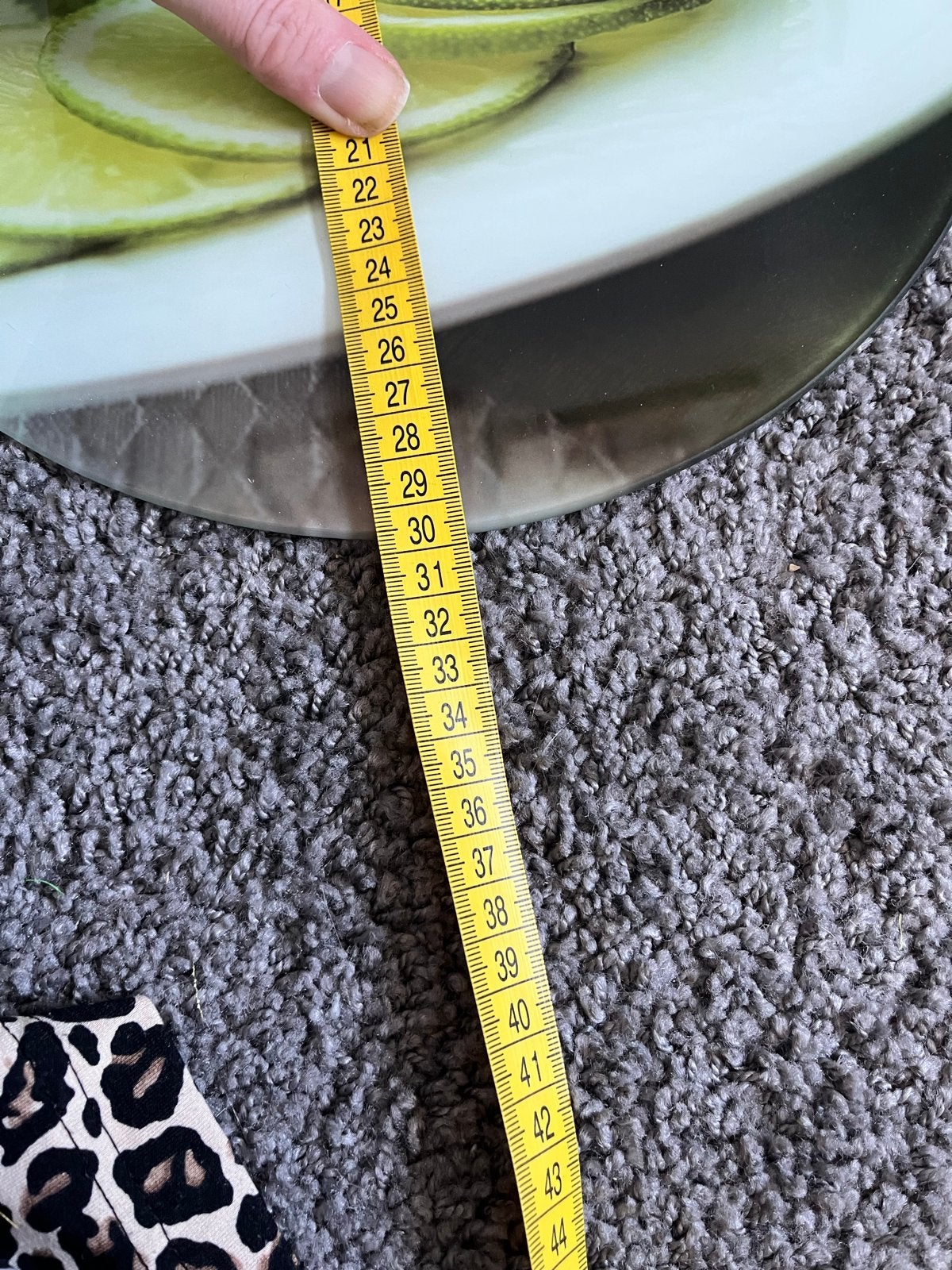 Glazen snijplank met limoenprint - 30 cm, Verzenden, Snij-/serveerplank, Groen, Glas