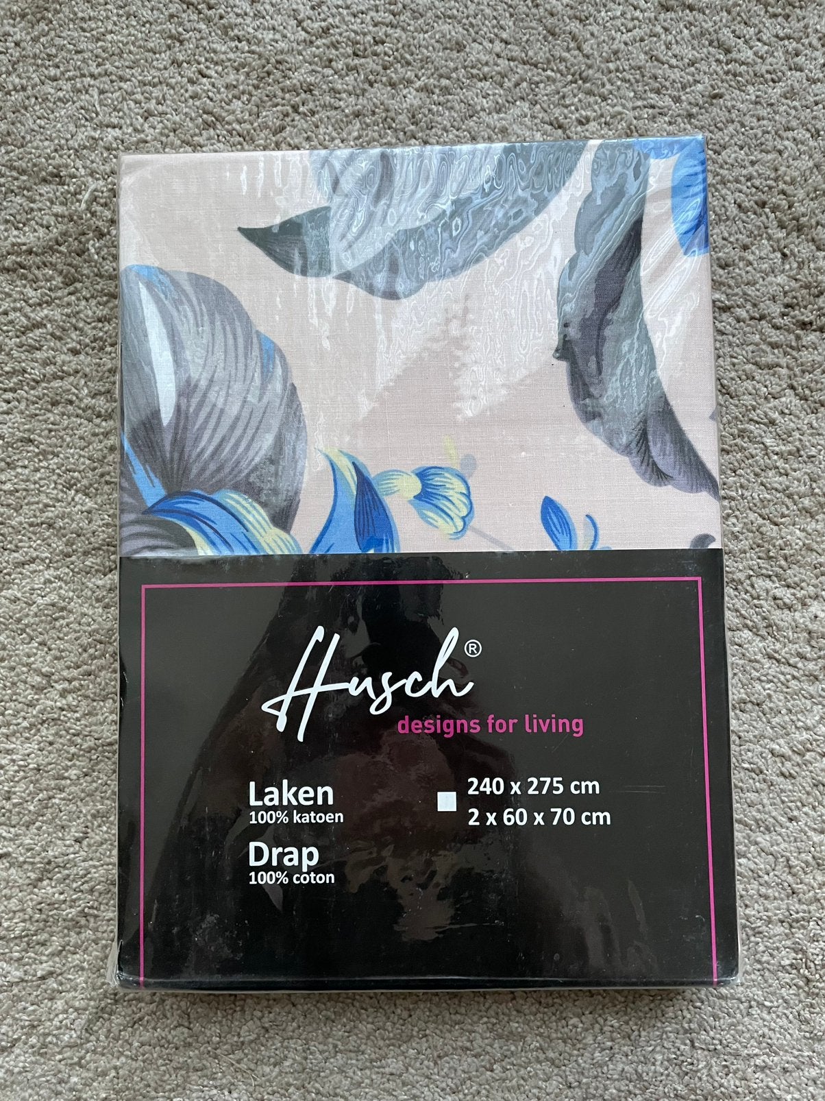 Laken met 2 slopen Nieuw., Beddengoedset, Katoen, Overige merken, Inclusief kussenslopen
