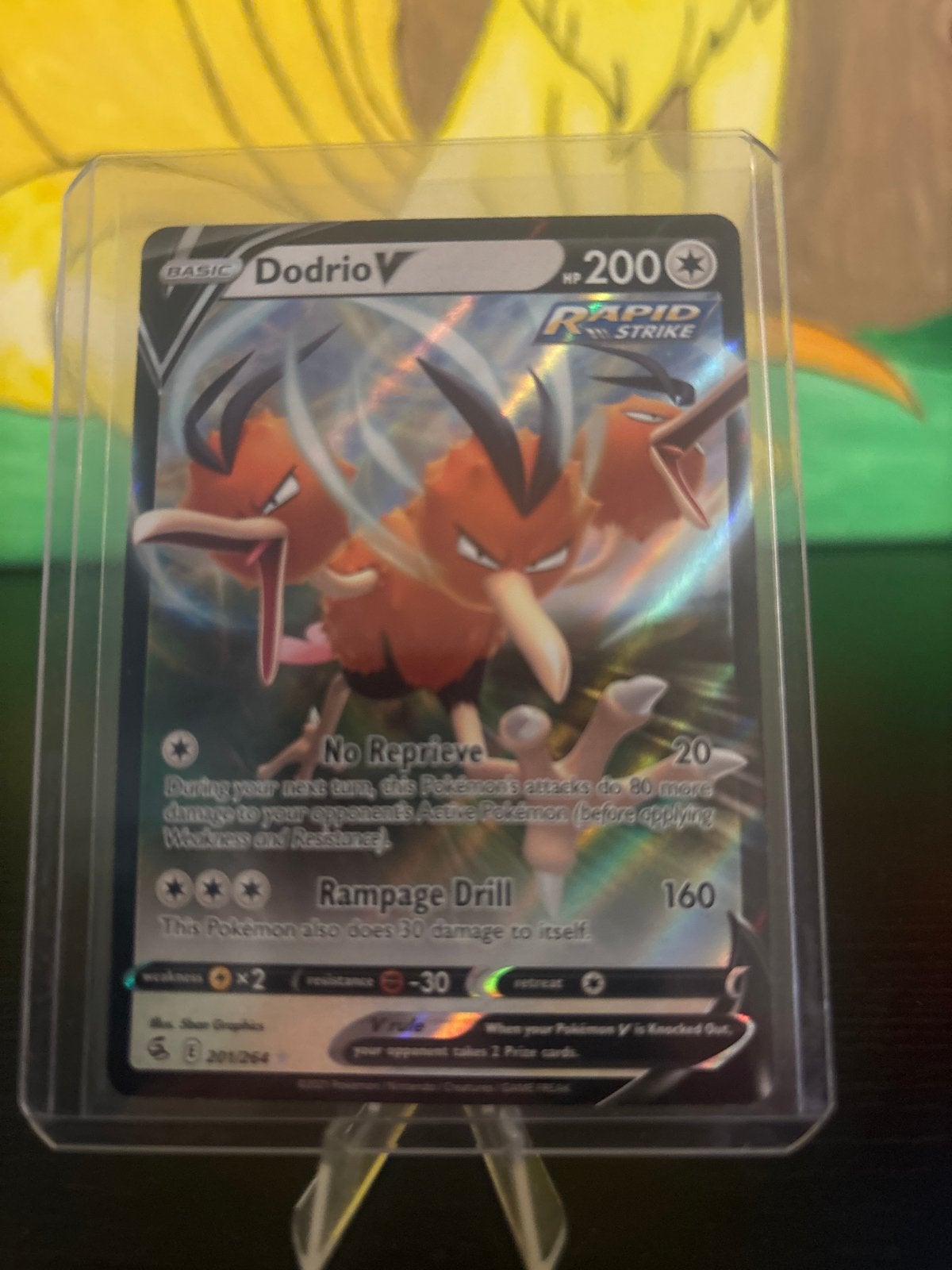 Fusion Strike Dodrio V PokémonKaart - Rapid Strike (201/264), Ophalen of Verzenden, Zo goed als nieuw, Losse kaart