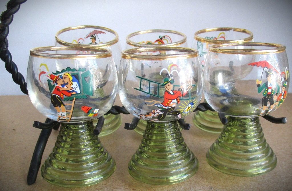 Shot glaasjes in Houder~Tirol~Vintage Roemer Borrelglaasjes, Verzamelen, Glas en Borrelglaasjes, Ophalen of Verzenden, Zo goed als nieuw