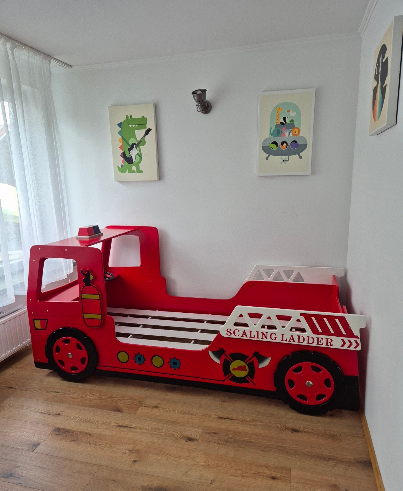 Vipack Brandweerauto Bed 90x200 - Fire Truck - Rood, 85 tot 100 cm, Zo goed als nieuw, 180 cm of meer, Ophalen