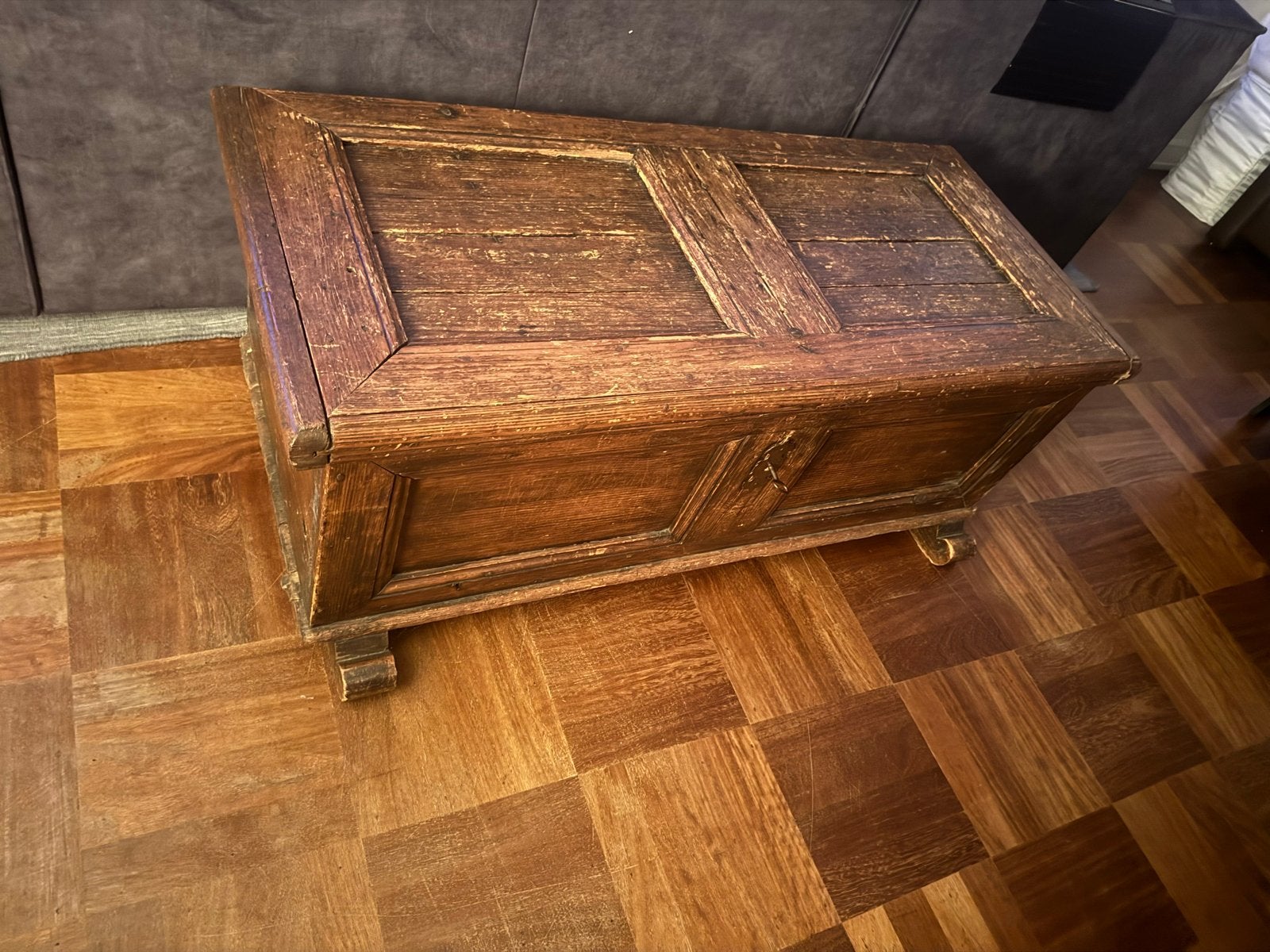Antieke houten kist / dekenkist, Antiek en Kunst, Ophalen