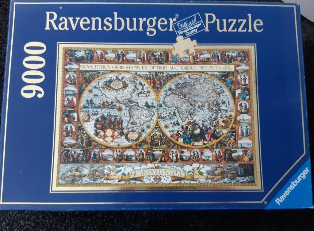 Ravensburger puzzel 9.000 stukjes. Grote wereldkaart 1611, Ophalen, 500 t/m 1500 stukjes, Zo goed als nieuw