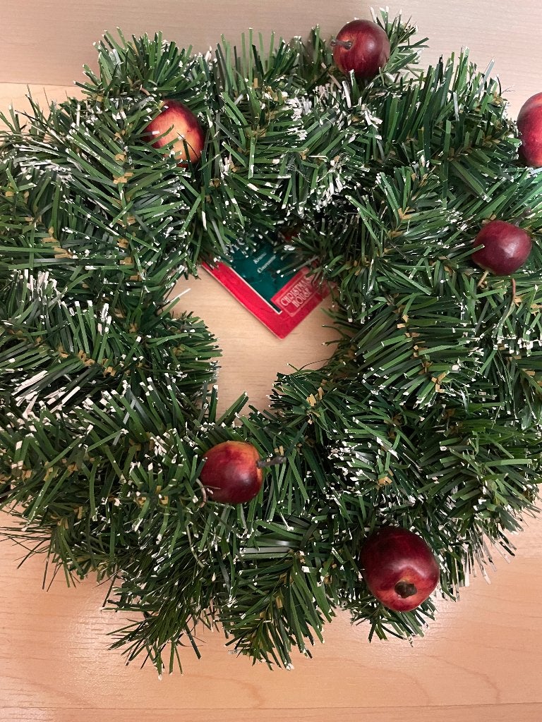 kerstkrans MET SNEEUW EN APPELTJES, Diversen, Kerst, Ophalen of Verzenden, Zo goed als nieuw