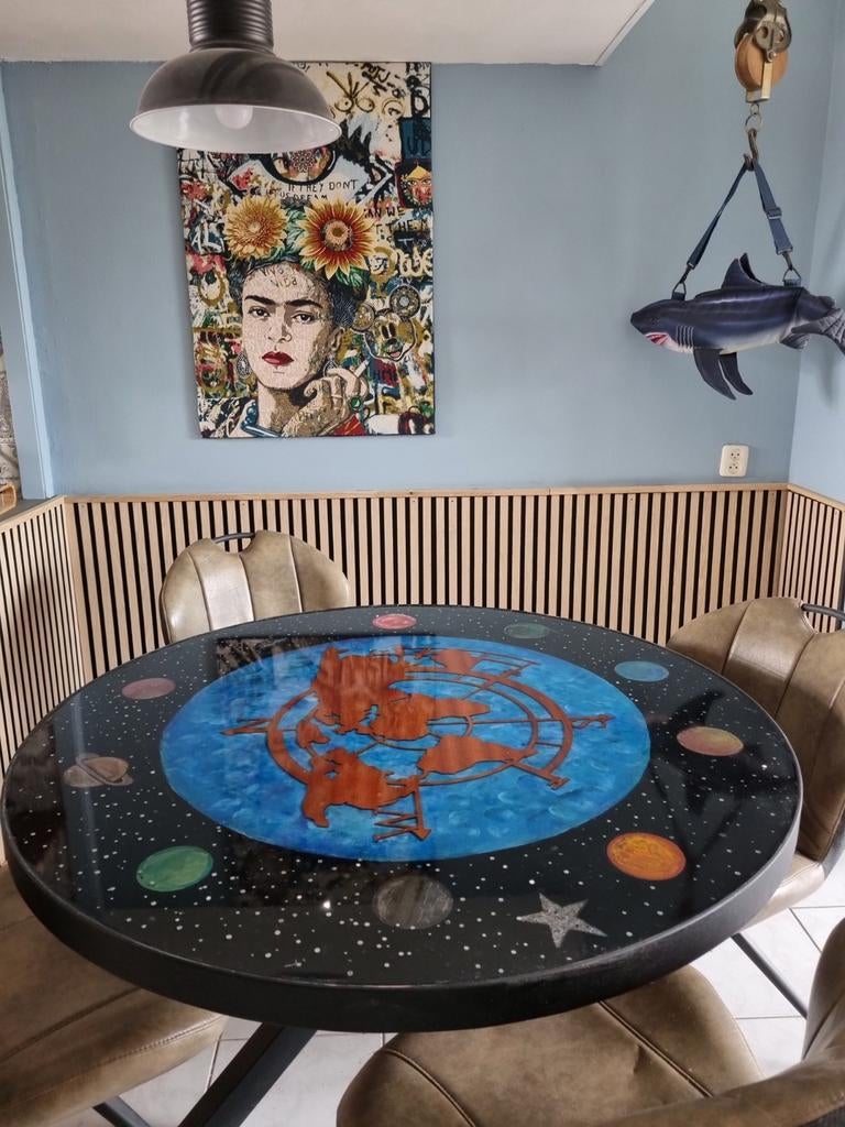 eethoektafel., Huis en Inrichting, 100 tot 150 cm, Heelal, Rond, Nieuw