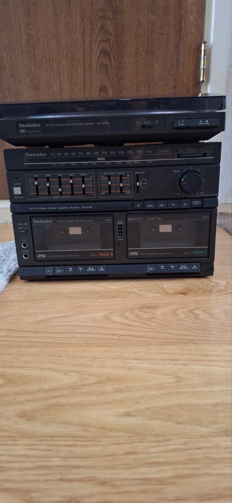 TechnicsVintage Stereoset: Platenspeler & Dubbel Cassettedec, Tuner of Radio, Gebruikt, Losse componenten, Ophalen