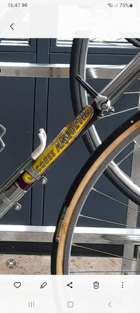 Retro wielrenfiets Jacques Anquetil, Fietsen en Brommers, Fietsen | Racefietsen, Gebruikt, 10 tot 15 versnellingen, Aluminium