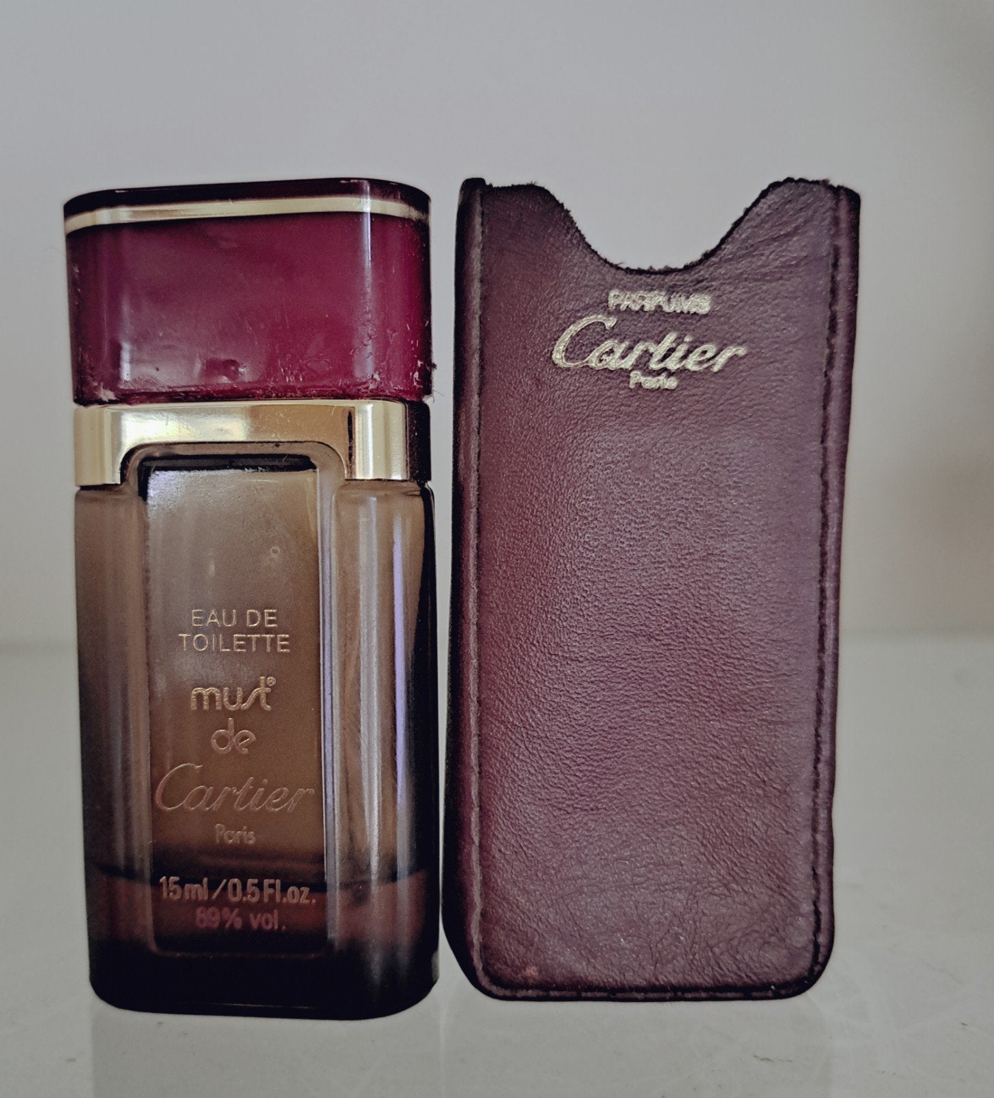 Vintage Must de Cartier Eau de Toilette met hoesje, Ophalen of Verzenden, Gebruikt