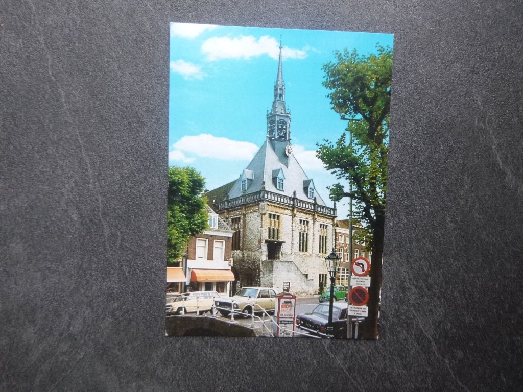 Schoonhoven, stadhuis/auto 1985, Verzenden, 1980 tot heden, Ongelopen, Zuid-Holland