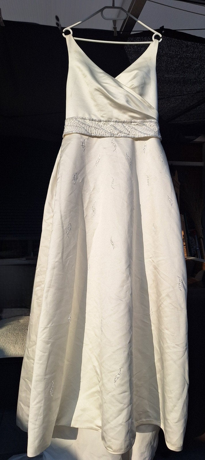 Bruidsjurk trouwjurk creme met sleep  vast apart eraan, Ophalen of Verzenden, Zo goed als nieuw, Wit, Trouwjurk