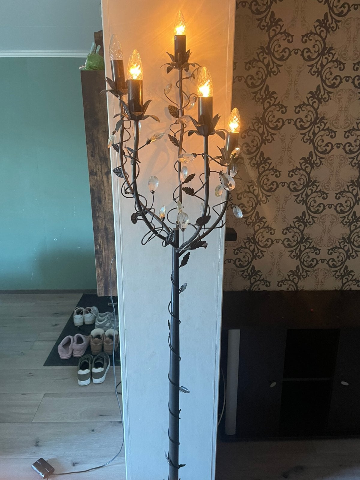 Mooie grote hoek lamp, Ophalen, Gebruikt, Metaal, 150 tot 200 cm