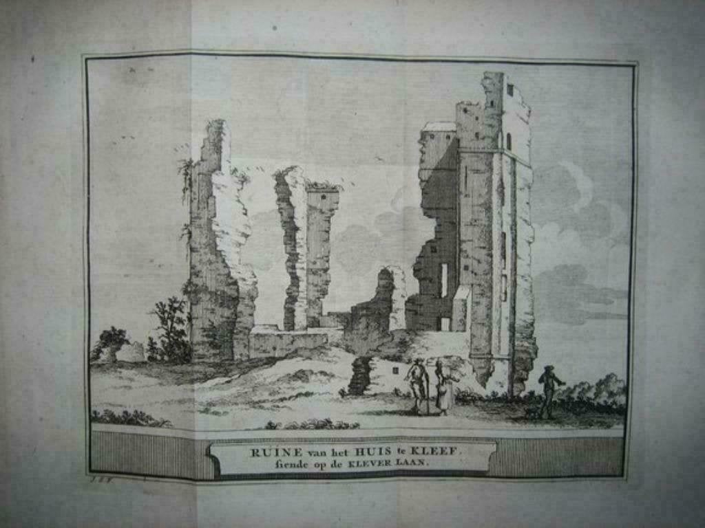 27  / Kleef  het Huis  Kopergravure 1736, Antiek en Kunst, Ophalen of Verzenden