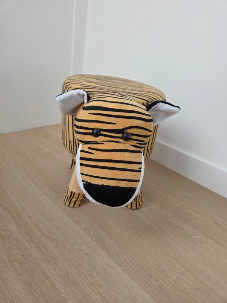 Leuk tijger krukje voor de kinderkamer - 32 cm hoog, Ophalen of Verzenden, Gebruikt, Overige materialen