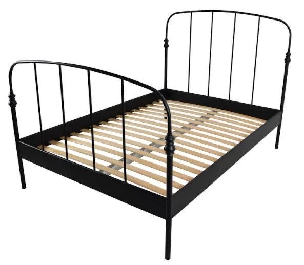 Bedframe ikea lillesand metaal, Ophalen, Zwart, 140 cm, Zo goed als nieuw