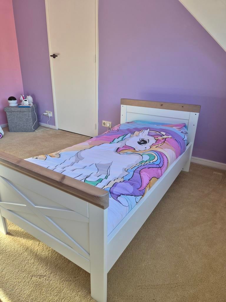 Ledikant/peuterbed 70x140 Kidsmill Savigno, Gebruikt, 70 tot 85 cm, 140 tot 160 cm, Ophalen