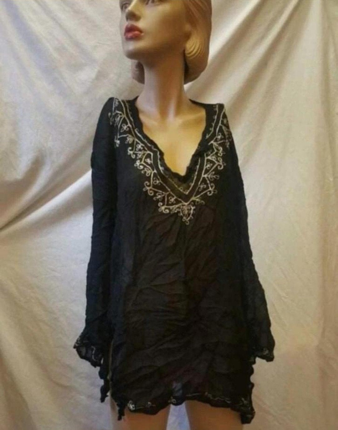 zwarte blouse, Ophalen of Verzenden, Zo goed als nieuw, Maat 38/40 (M), Zwart