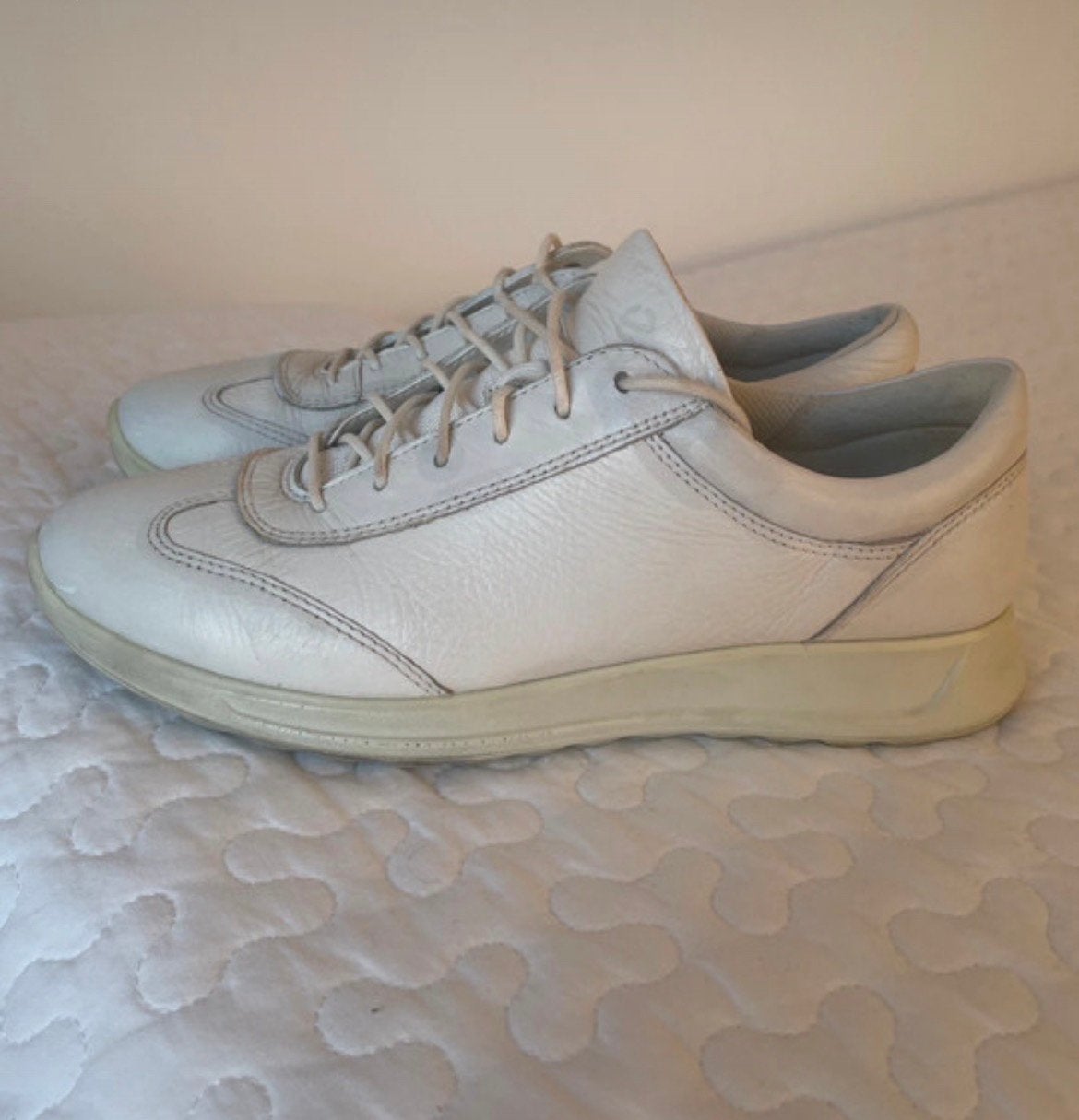 Ecco leer maat 39, Wit, Ophalen of Verzenden, Sneakers of Gympen, Gedragen