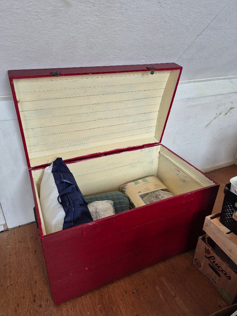 ANTIEKE DEKENKIST, Ophalen, 50 – 75, Gebruikt, 50 tot 100 cm
