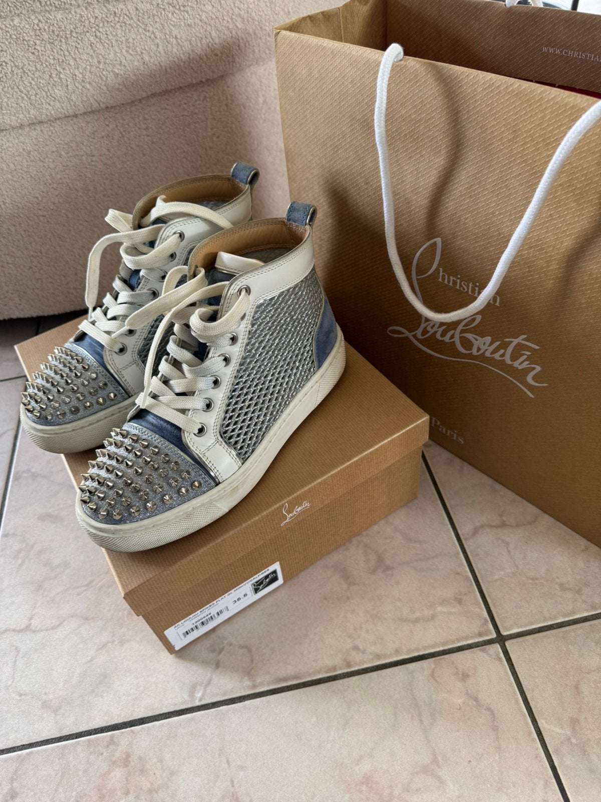 Louboutin schoenen 35,5, Ophalen, Gedragen, Zwart, Sneakers of Gympen
